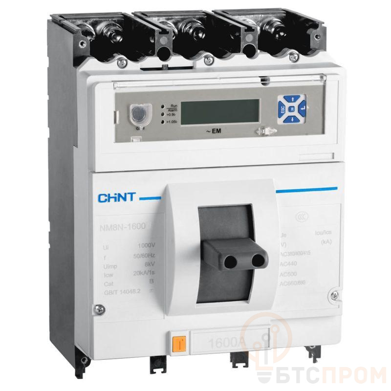Выключатель автоматический 3п 800А 50кА NM8N-1600S EM с электр. расцеп. LCD (R) CHINT 263130 фото в каталоге от BTSprom.by  Выключатель автоматический 3п 800А 50кА NM8N-1600S EM с электр. расцеп. LCD (R) CHINT 263130 фото в каталоге от BTSprom.by