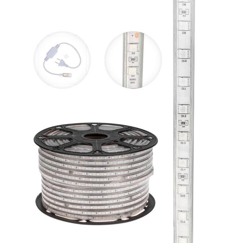  Лента светодиодная SMD5050 13х8мм 60LED/м 14.4Вт/м 220В RGB IP67 (уп.100м) Neon-Night 142-109 фото в каталоге от BTSprom.by