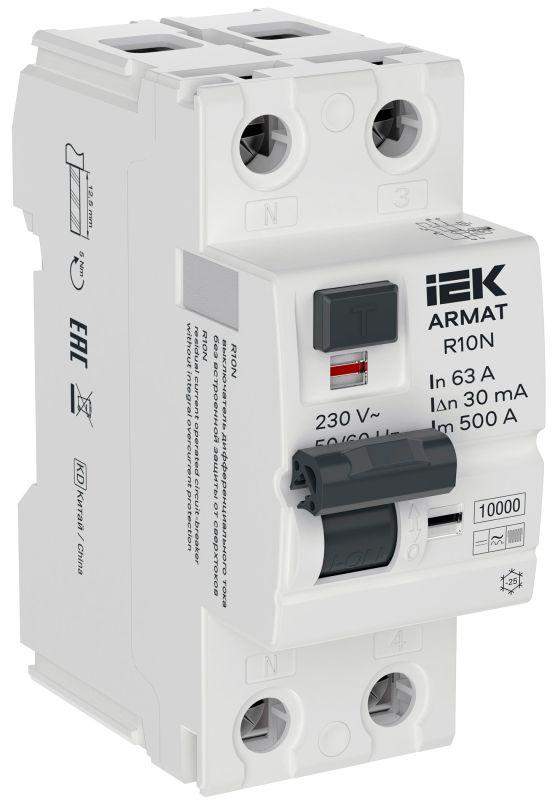 выключатель дифференциального тока (узо) 2п 63а 30ма тип b вдт r10n armat iek ar-r10n-2-063b030 от BTSprom.by выключатель дифференциального тока (узо) 2п 63а 30ма тип b вдт r10n armat iek ar-r10n-2-063b030 от BTSprom.by