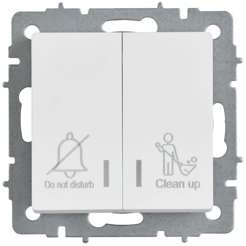  Выключатель 2-кл. СП BRITE ВС10-2-9-БрАБ 10А для отелей с индикацией механизм арктич. бел. IEK BR-V20-2-10-K91 фото в каталоге от BTSprom.by