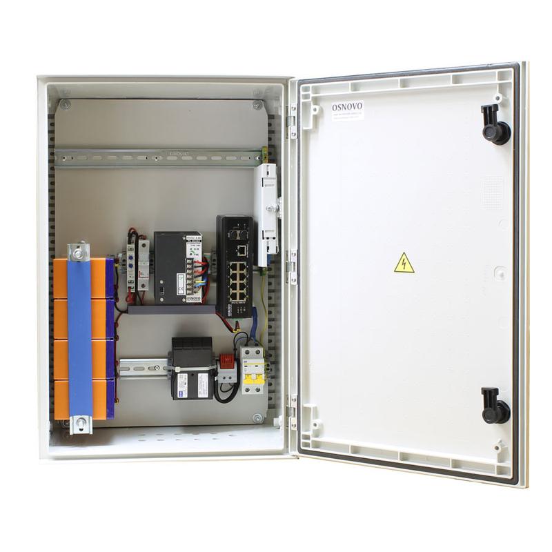 коммутатор уличный osp-46tb1(sw-60812/i) с термостабил. и резерв. питанием на базе уличн. станции osnovo osp-46tb1 osnovo 13604 от BTSprom.by