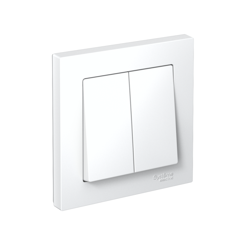 выключатель 2-кл. сп atlasdesign 10а ip20 (сх. 5) 10ax в сборе бел. se atn000152 от BTSprom.by