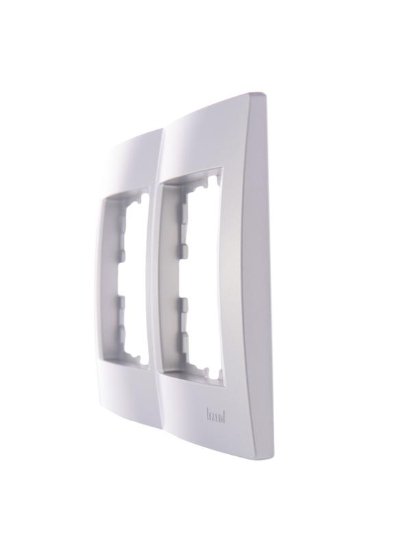  Рамка 2-м Karina горизонт. матов. серебр. LEZARD 707-4300-147 фото в каталоге от BTSprom.by