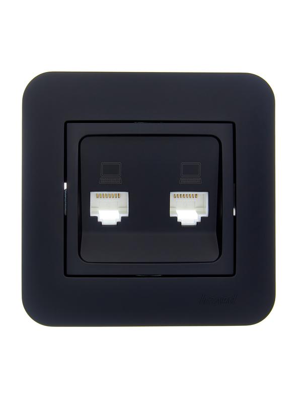 розетка компьютерная 2-м сп asti ip20 rj45 в сборе черн. бархат lezard 7081-4242-141 от BTSprom.by