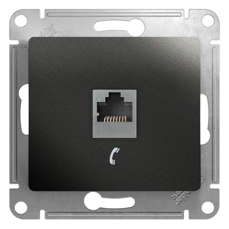 розетка телефонная 1-м glossa rj11 механизм антрацит se gsl000781t от BTSprom.by