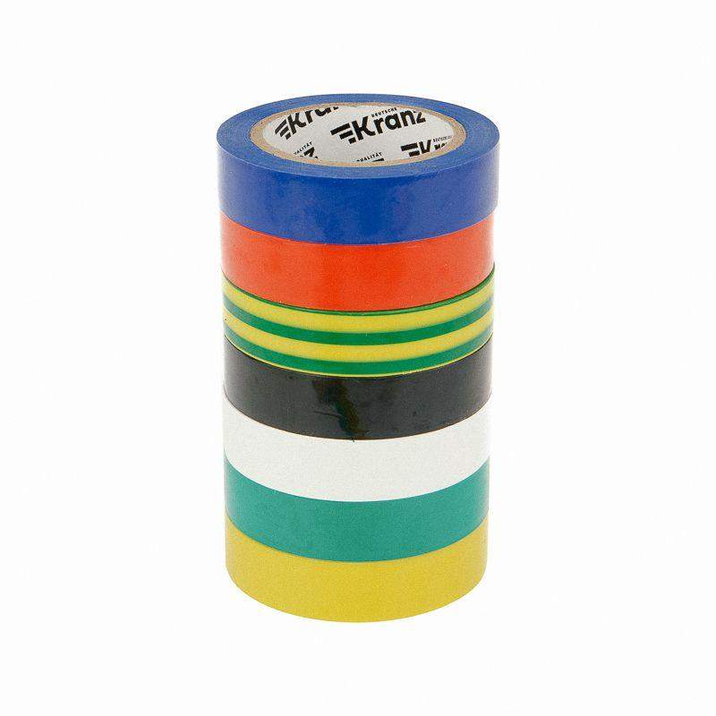  Набор изоляционных лент 0.13х15мм 10м 7 цветов Kranz KR-09-2010-E фото в каталоге от BTSprom.by