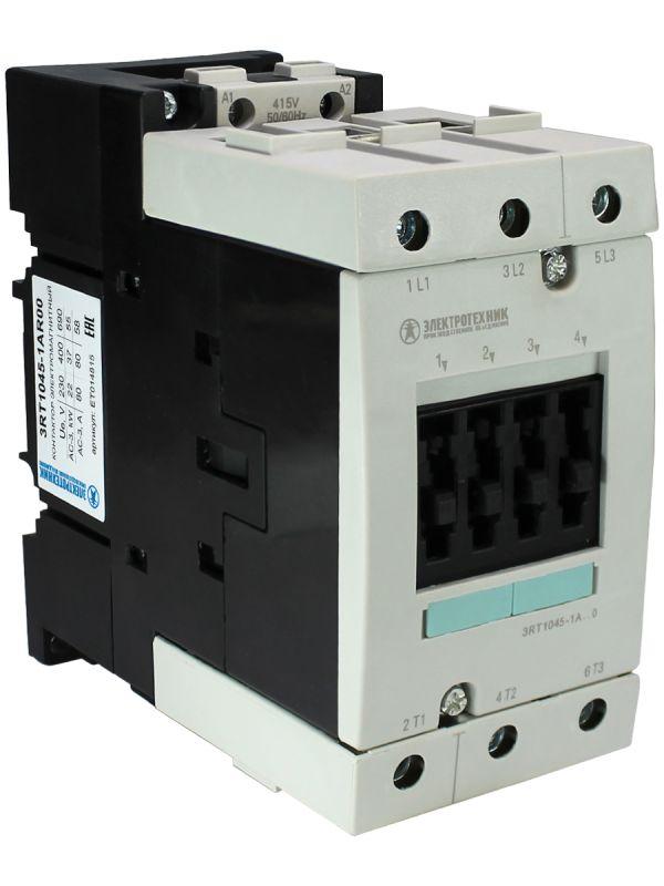 контактор электромагнитный 3rt1045-1ar00 3-пол. 80а ac-3 37квт/400в 415в ac 50гц типоразмер s3 винт. клеммы ip20 электротехник et014815 от BTSprom.by