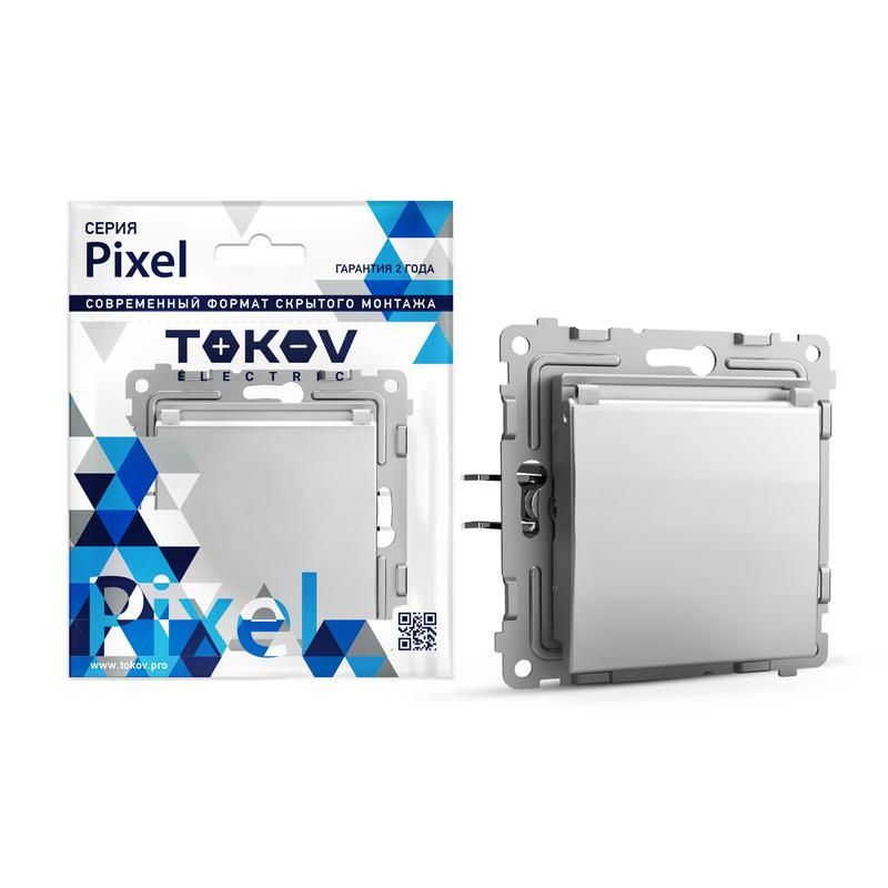 розетка 1-м сп pixel 16а ip20 с заземл. защ. шторки с крышкой механизм алюм. tokov electric tke-px-r1zsw1-c03 от BTSprom.by