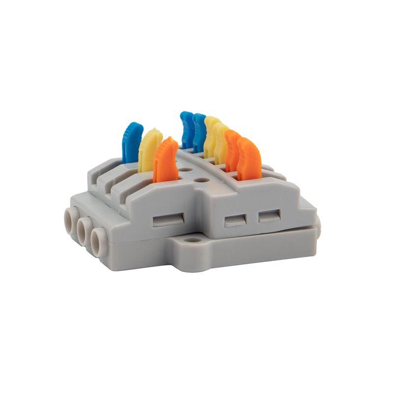  Клемма строительно-монтажная СМК проходная разветвительная 3х2 3п с монтажной площадкой 1 ввод 2 вывода на полюс (уп.5шт) Rexant 07-5233-05 фото в каталоге от BTSprom.by