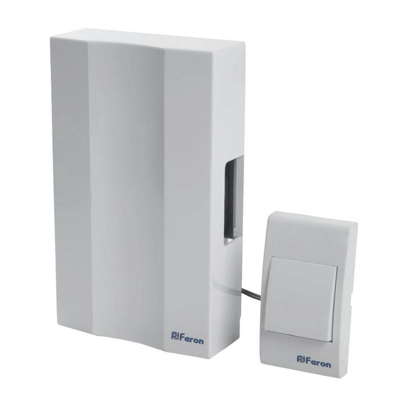 звонок с кнопкой электромеханический проводной 230в бел. 162х98х40мм db-101 feron 41504 от BTSprom.by
