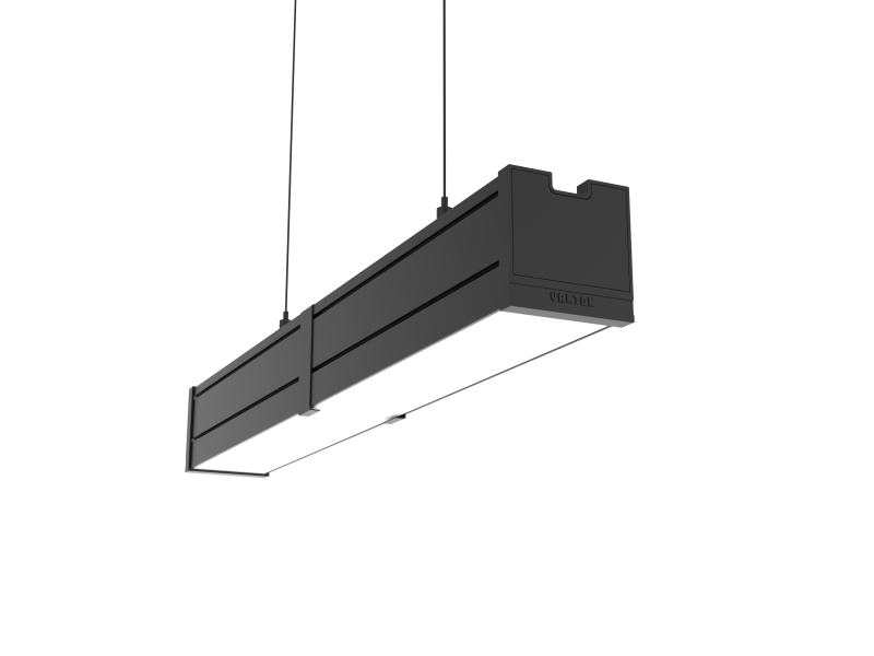 светильник светодиодный mercury pro gl 523х66х68 8вт 3000к cri90 подвесной/накладной рассеив. опал закал. стекло ral9005 черн. муар с декоративным проводом 2м и комплектом подвесов 2м диммер dali varton v1-r0-9r256-31god-5400830 от BTSprom.by