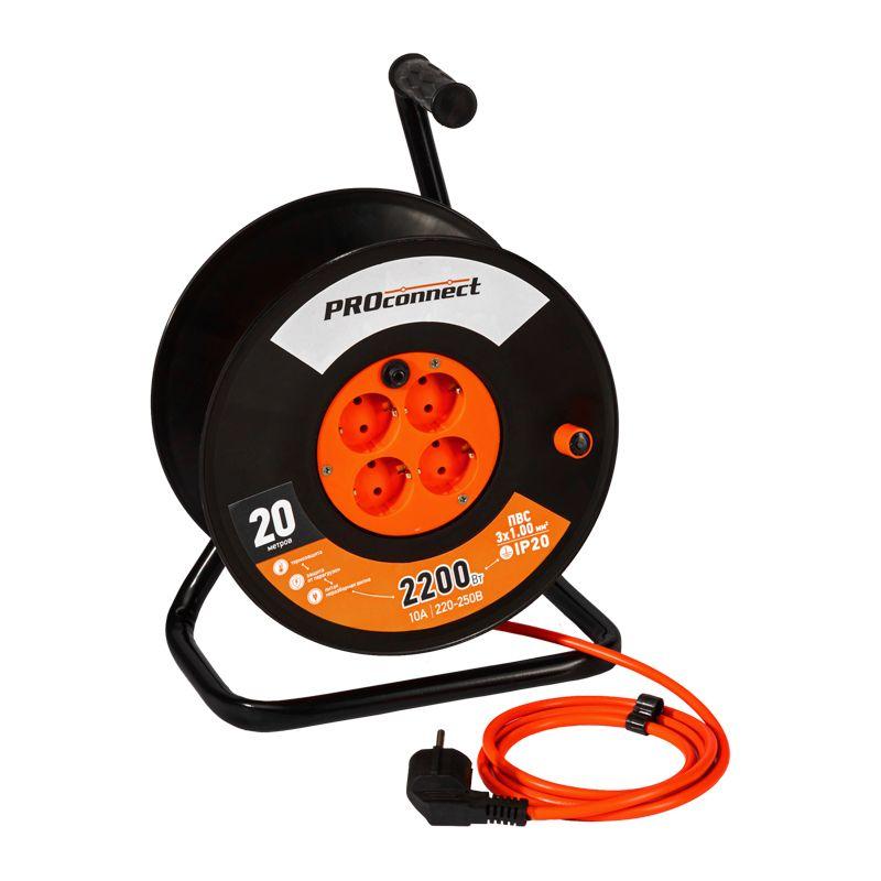 удлинитель на катушке 4х20м с заземл. 10а ip20 standart пвс 3х1 proconnect 11-7604 от BTSprom.by