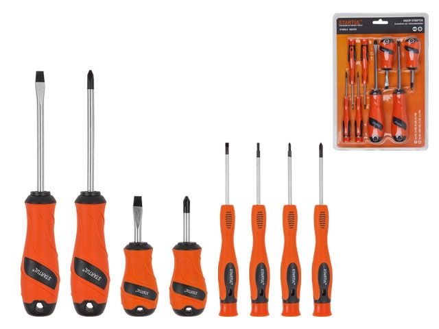 набор отверток 8шт startul master (st3056-8) (sl6x100,6x38,3x50,2x50 ph2x100,2x38,0x50,000x50) st3056-8 от BTSprom.by
