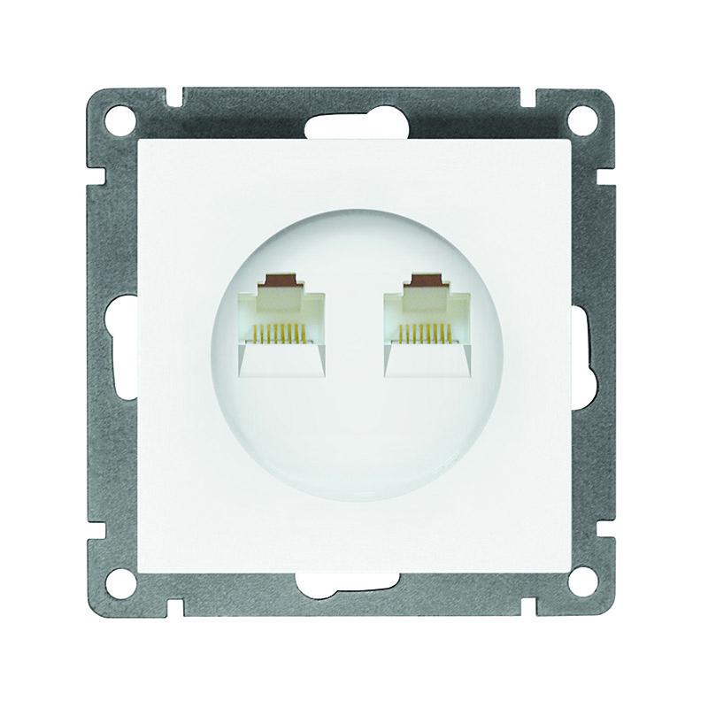 розетка компьютерная 2-м сп афина rj45 кат.5e механизм бел. universal a1086 от BTSprom.by