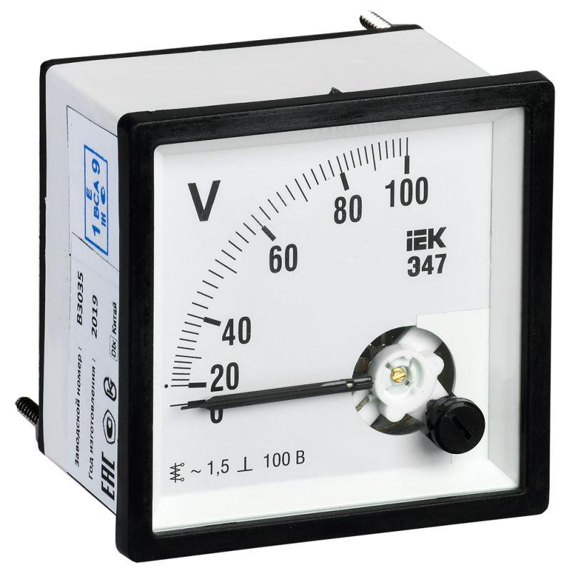 вольтметр э47 96х96мм 100в кл. точн. 1.5 iek ipv20-6-0100-e от BTSprom.by