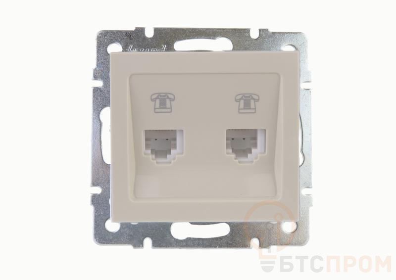 Розетка телефонная 2-м Rain RJ11 евро стандарт механизм крем. LEZARD 703-0388-138 фото в каталоге от BTSprom.by  Розетка телефонная 2-м Rain RJ11 евро стандарт механизм крем. LEZARD 703-0388-138 фото в каталоге от BTSprom.by