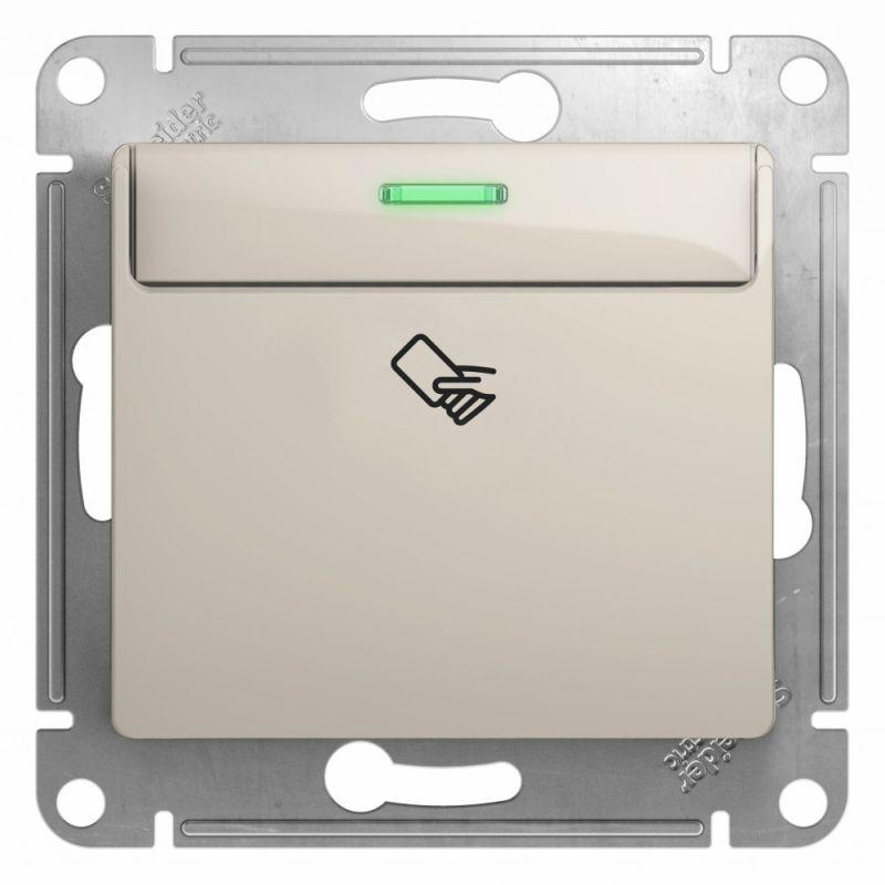 выключатель карточный 1-кл. glossa (сх. 6) 10ax механизм молоч. se gsl000969 от BTSprom.by