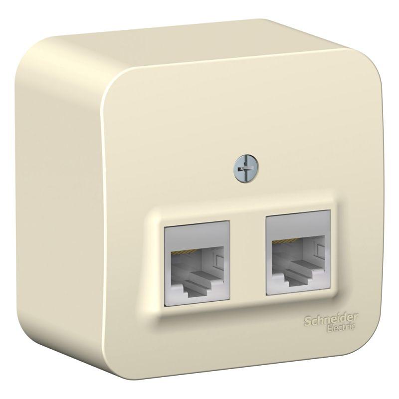 розетка компьютерная 2-м оп blanca rj45 кат.5e с изолир. пластиной молочн. se blnia045452 от BTSprom.by