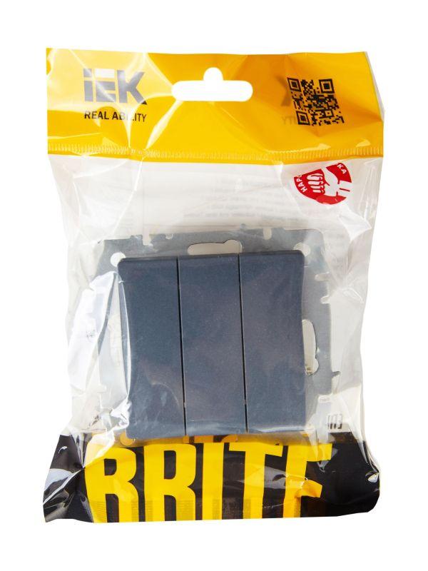  Выключатель 3-кл. СП BRITE ВС10-3-0-БрМ 10А механизм маренго IEK BR-V30-0-10-K35 фото в каталоге от BTSprom.by