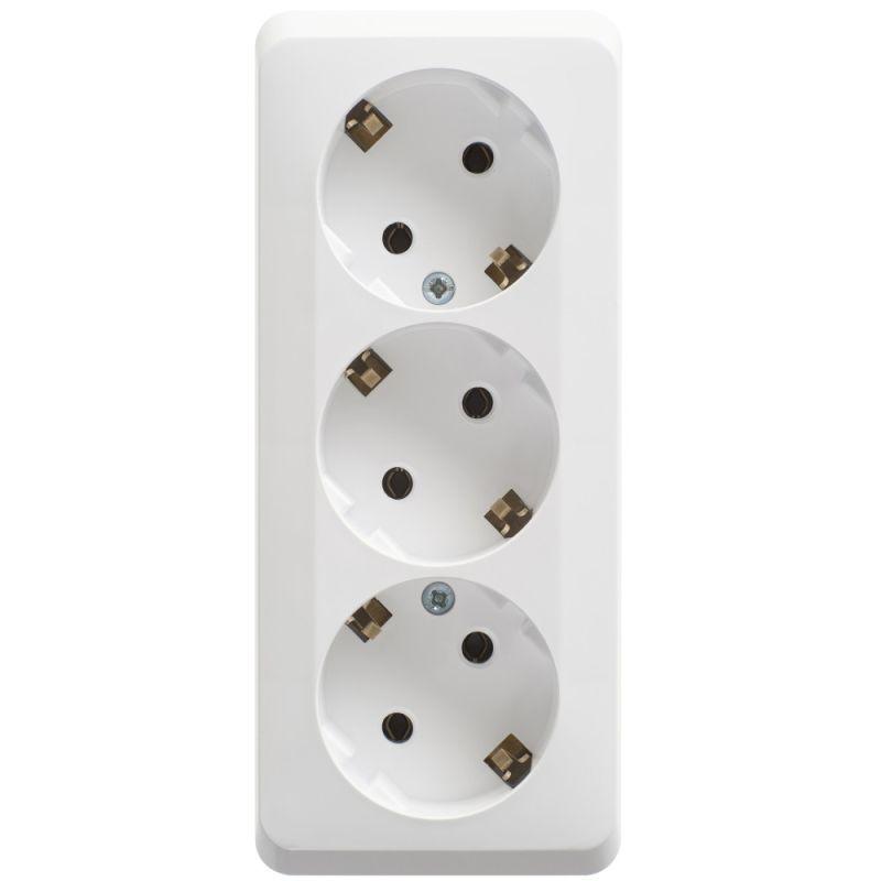 розетка 3-м оп этюд 16а ip20 250в с заземл. без защ. шторок бел. se pa16-011b от BTSprom.by