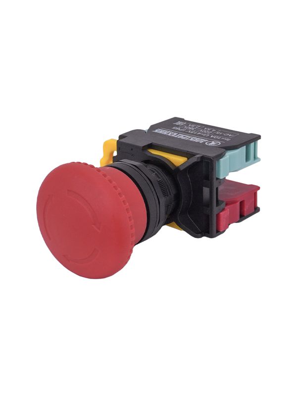 выключатель кнопочный вк22-es545 1но+1нз гриб с фиксацией 40мм d22мм ip65 красн. электротехник et005060 от BTSprom.by