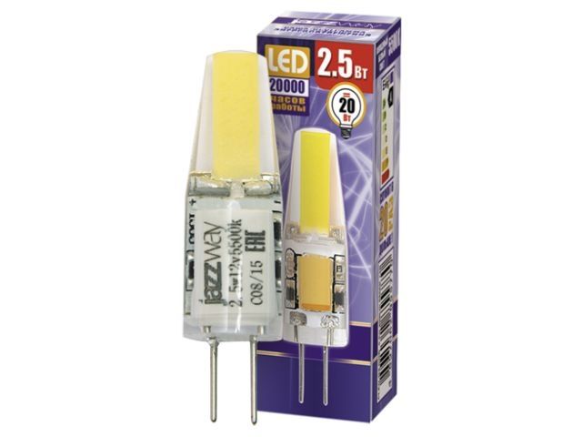 лампа светодиодная pled g4 2.5 вт 12в 5500к jazzway (20 вт аналог лампы накал., 200лм) 2855770 от BTSprom.by