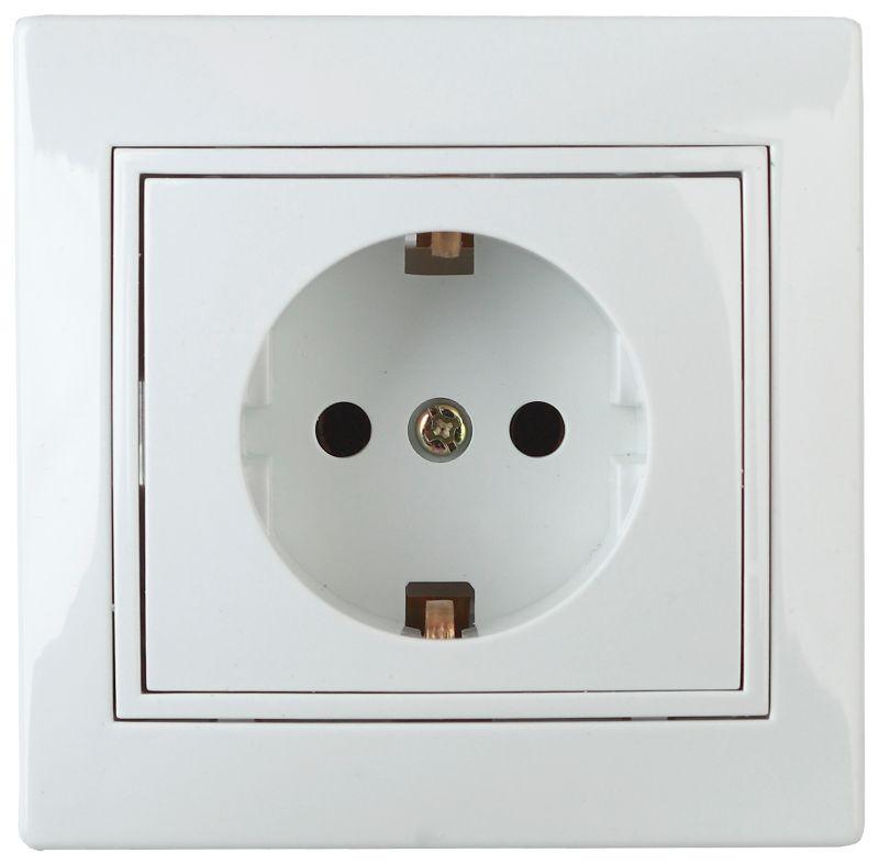 розетка 1-м сп plano 1э-202-01 с заземл. без лапок 16а ip20 250в 2p+e schuko бел. intro б0053952 от BTSprom.by