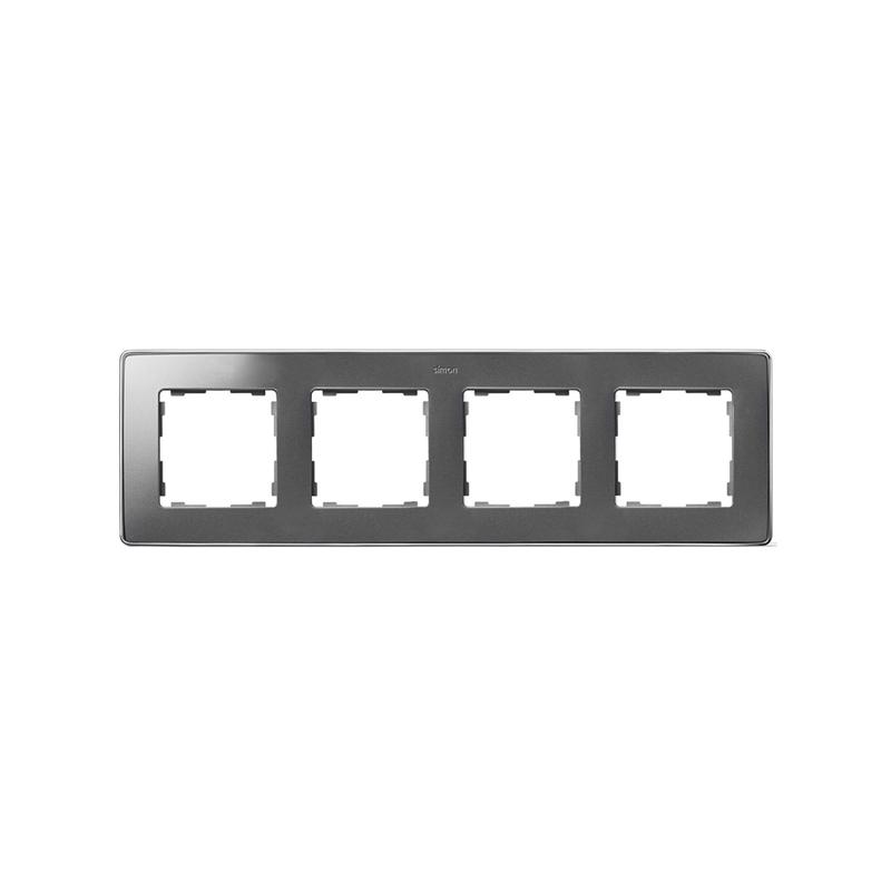рамка 4-м simon82 detail холодный алюм.; основание хром simon 8201640-093 от BTSprom.by