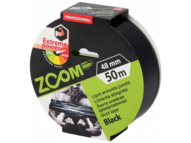 лента армированная клейкая 48ммх50м zoom (черная 250 мкм) 02-5-4-007 от BTSprom.by