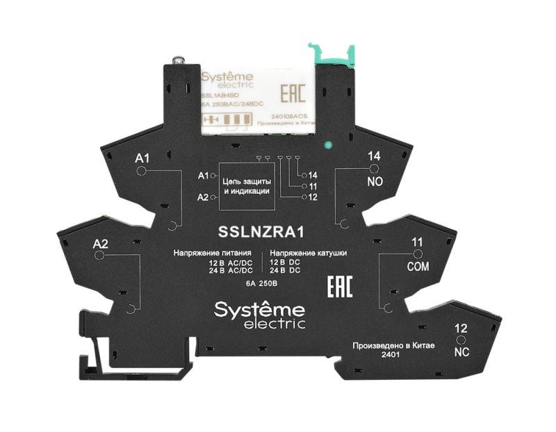 модуль релейный 1co 6а 24в dc push-in зажим se ssl1prbu от BTSprom.by