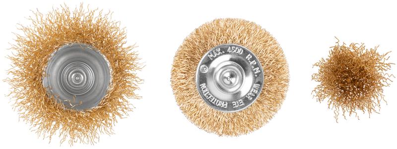  Набор щеток для дрели 3 шт ("Чашки" 25; 50мм "Плоская" 50мм) латун. витая проволока блист. Profi Cutop 82-926 фото в каталоге от BTSprom.by