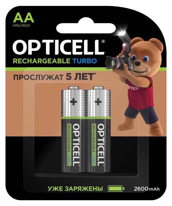 аккумулятор aa/hr6 1.2в 2600ма.ч ni-mh (блист. 2шт) turbo opticell 6080001 от BTSprom.by