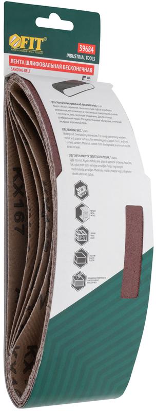  Лента шлифовальная бесконечные водостойкие на тканевой основе (уп.5шт) 75х457мм Р 80 FIT 39684 фото в каталоге от BTSprom.by