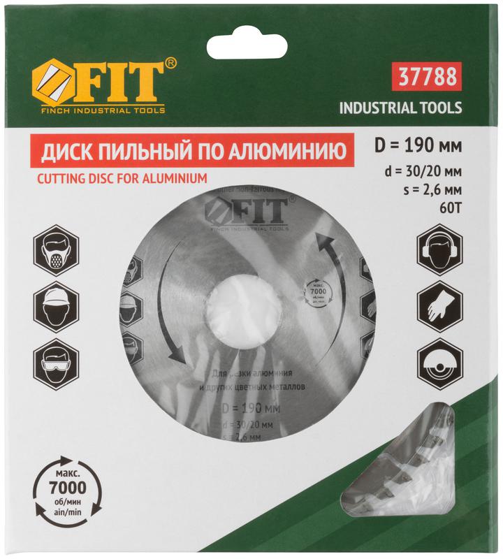  Диск пильный для циркулярных пил по алюм. 190х30/20х60T FIT 37788 фото в каталоге от BTSprom.by