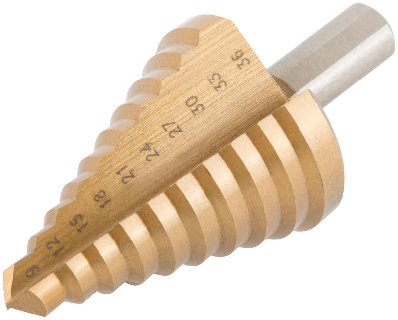  Сверло по металлу ступенчатое 9-36мм 9 ступеней HSS КУРС 36404 фото в каталоге от BTSprom.by