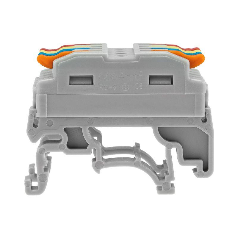  Клемма строительно-монтажная СМК проходная 222-424D 4п 0.08-4кв.мм с креплением на DIN-рейку сер. (уп.4шт) Rexant 07-5237-04 фото в каталоге от BTSprom.by