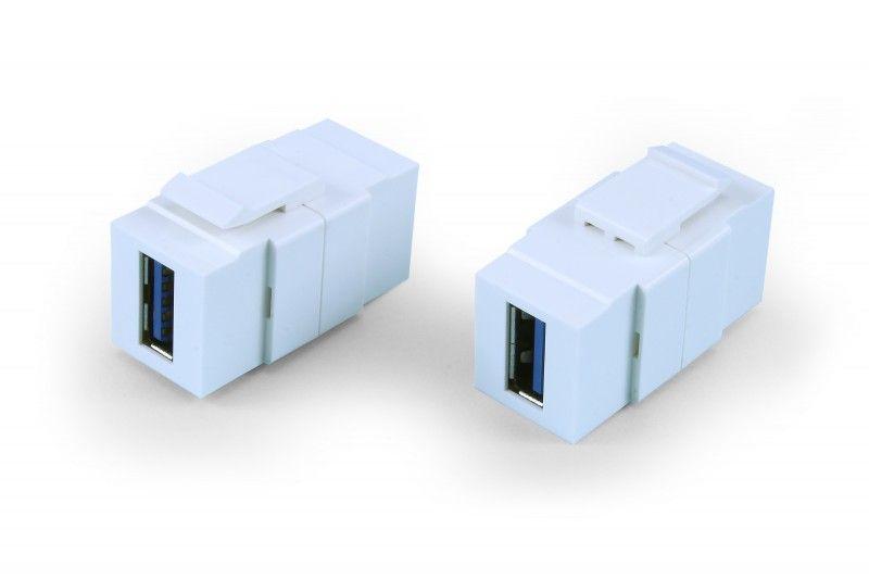 вставка kj1-usb-a3-wh формата keystone jack с прох. адапт. usb 3.0 (type a) rohs бел. hyperline 247150 от BTSprom.by