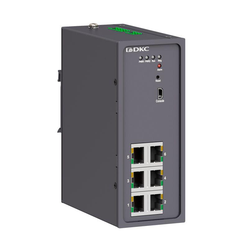 коммутатор промышленный управляемый 6х10/100base-t(x) портов rj45 консольный порт mini usb 24-48в dc (18-72в dc) с резервированием dkc n2000-6t-p1 от BTSprom.by