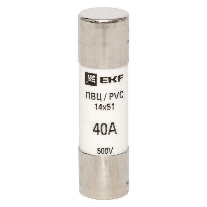  Вставка плавкая цилиндрическая ПВЦ 14х51 40А EKF pvc-14x51-40 фото в каталоге от BTSprom.by