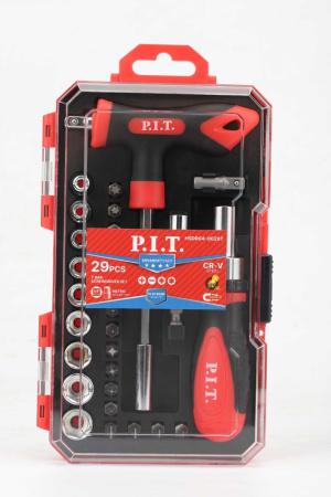набор бит и головок с рукоятками advance 2 рукоятки; 2 адаптера (кейс) (29 предметов) p.i.t. hsdr04-0029t от BTSprom.by