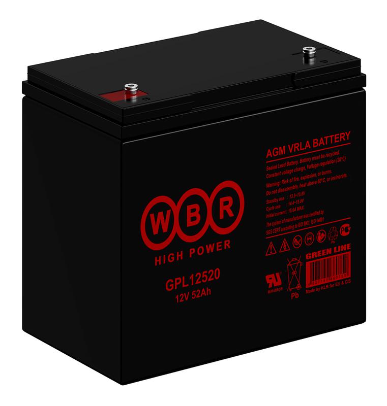  Аккумулятор 12В 55А.ч WBR GPL12520 WBR фото в каталоге от BTSprom.by