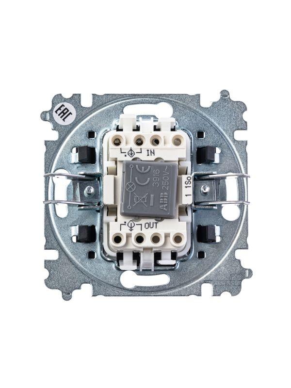  Выключатель 1-кл. СП Levit IP20 с подсветкой бел./дым. черн. ABB 2CHH590146A6062 фото в каталоге от BTSprom.by