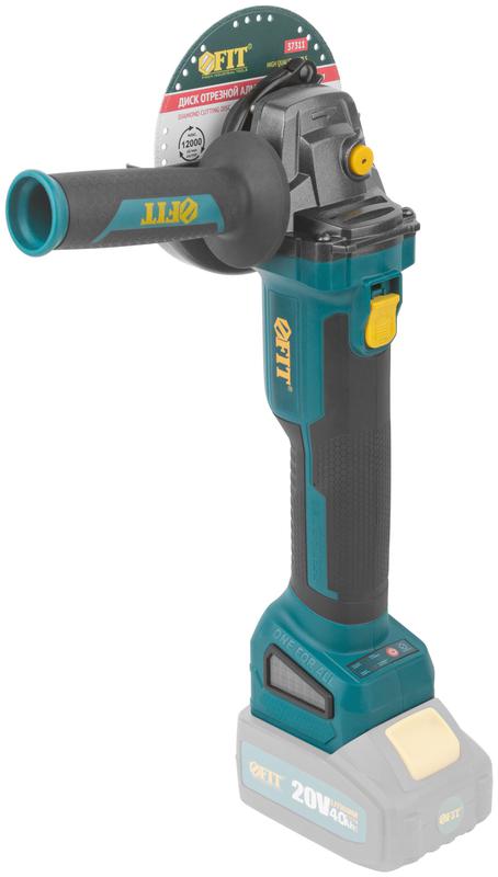  Машина шлифовальная угловая аккумуляторная бесщеточная 20В 3500-8500об/мин; КлК 125мм; 2 частоты вращения; без АКБ FIT 79914 фото в каталоге от BTSprom.by