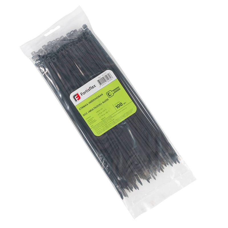 хомут нейлоновый ксс multilock 4х250 черн. (уп.100шт) fortisflex 102317 от BTSprom.by