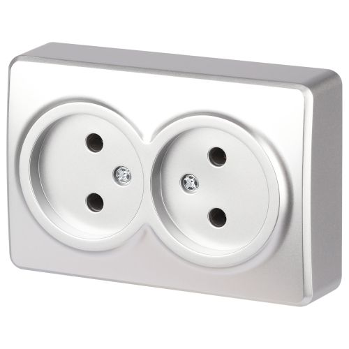  Розетка 1-м ОП Эксперт 11-2202-03 16А IP20 250В 2х2P алюм. Эра Б0063016 фото в каталоге от BTSprom.by