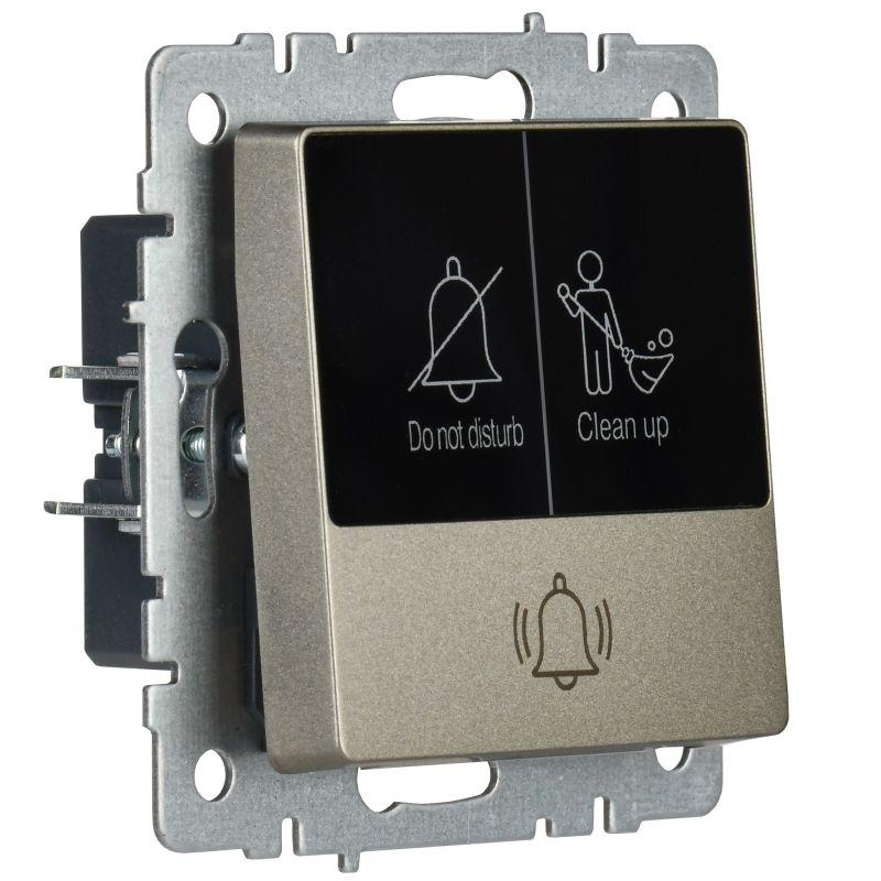  Кнопка звонка BRITE 10А ВС10-1-9-БрШ для отелей с индик. механизм шампань IEK BR-V14-2-10-K37 фото в каталоге от BTSprom.by