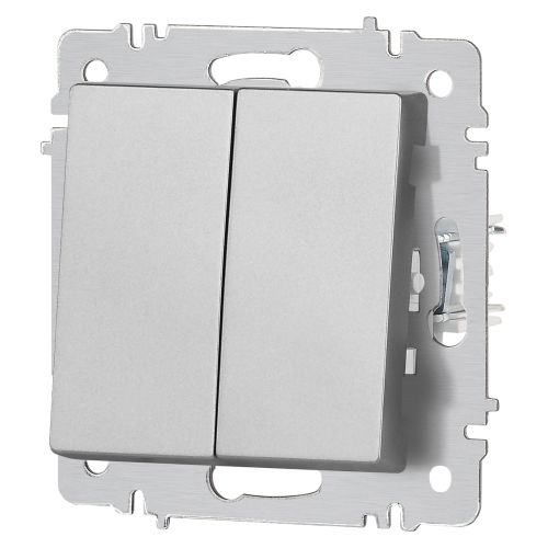  Выключатель 2-кл. СП Accent 6-104-03 10А IP20 250В AL/CU алюм. Intro Б0063484 фото в каталоге от BTSprom.by