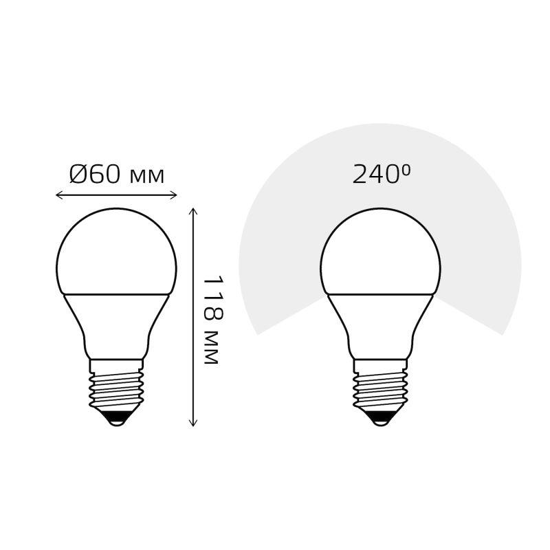 Лампа светодиодная Elementary 15Вт A60 грушевидная 6500К холод. бел. E27 1480лм GAUSS 23235 фото в каталоге от BTSprom.by