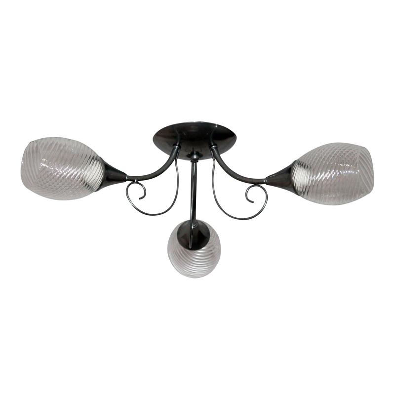 светильник "веста" 131 (плафон 8261) нпб 01-3х60-175 е14 (им) потолочный хром элетех 1005404986 от BTSprom.by