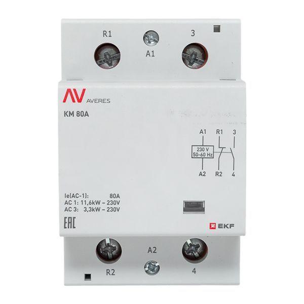  Контактор модульный КМ 80А 1NC+1NO 230В AC (3 мод.) AVERES EKF km-av-3-80-11-230V фото в каталоге от BTSprom.by